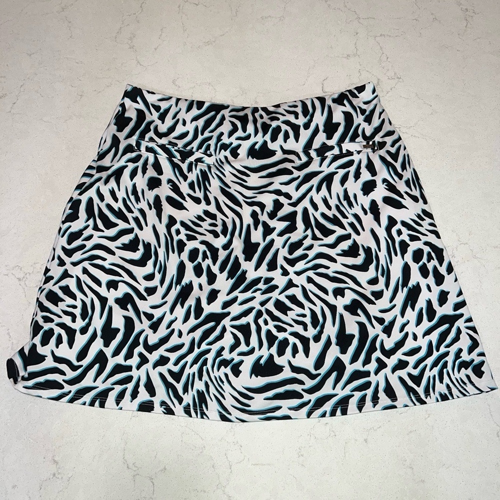 Tail Womens Medium Skort Black White Teal Golf Tennis Zipper Pockets - Picture 4 of 6
